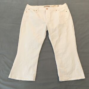 Levis 515 Capri Jeans Womens 16 White Stretch Mid Rise Cropped Pants Summer
